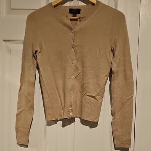 J.Crew Italian Cashmere Cardigan Sweater – Beige Tan XS